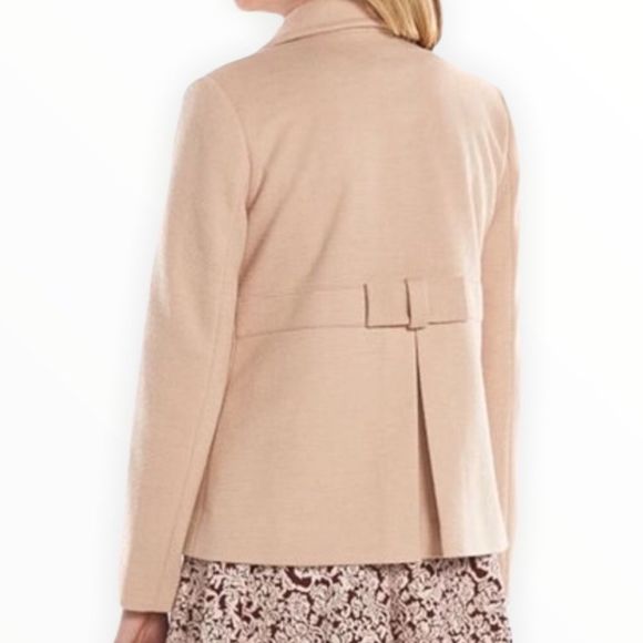 LC Lauren Conrad Blush Pink Bow Back Lined Peacoat Wool Blend NWT - Picture 2 of 15